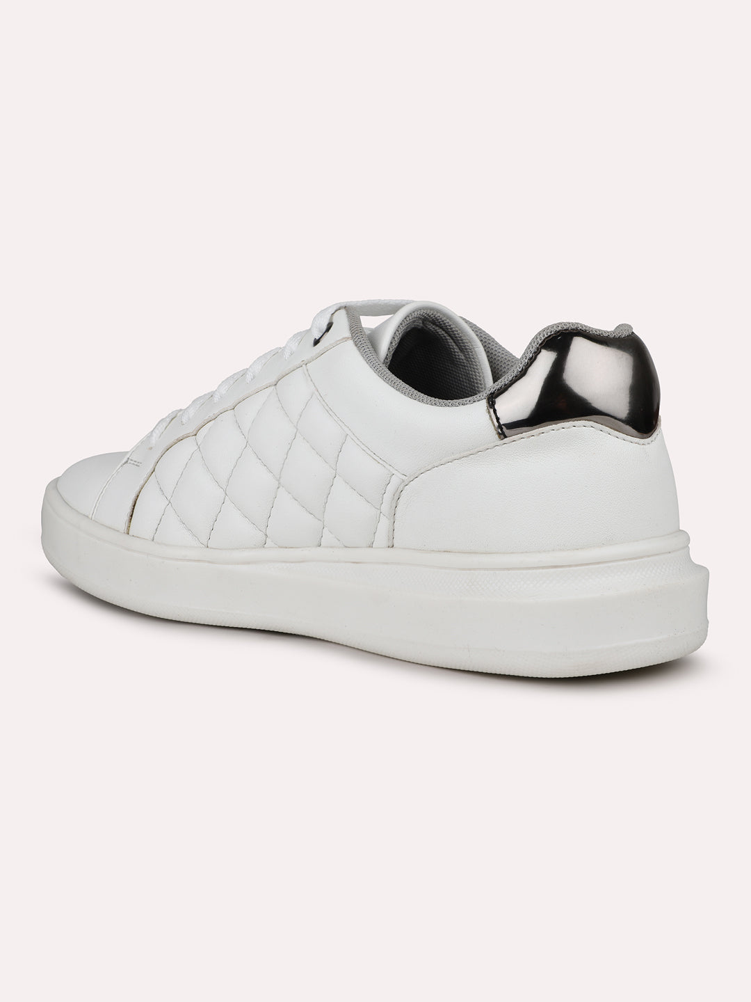 Womens White Casual Round toe Sneakers