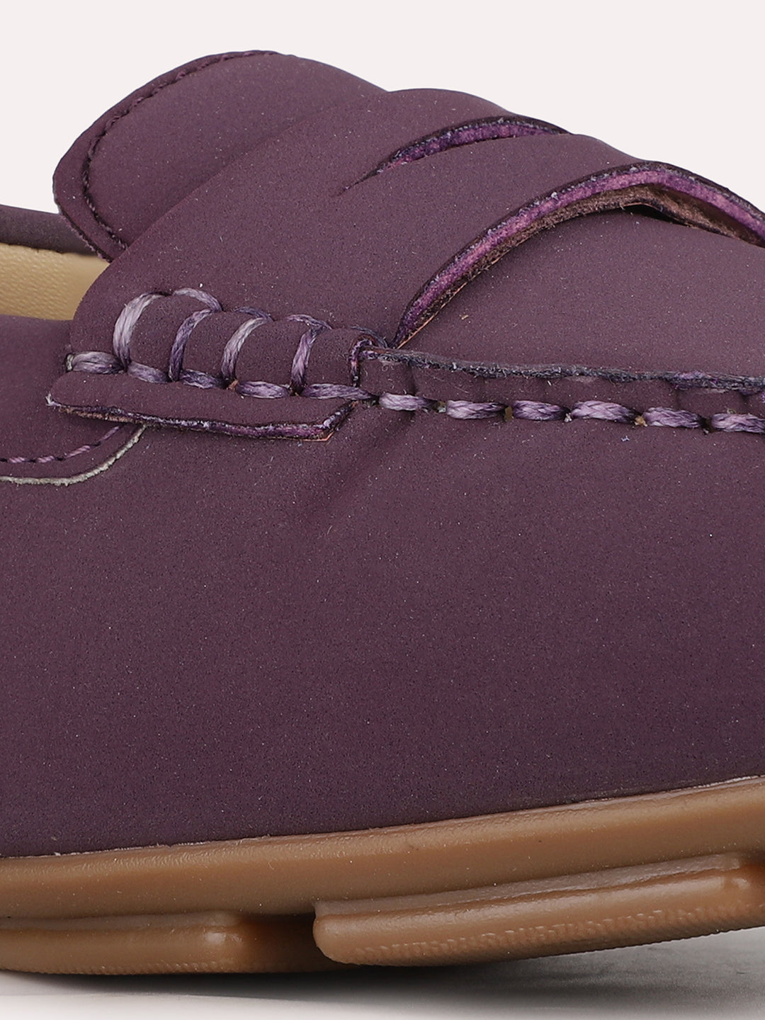 Women Purple Casual Solid Round Toe Loafers