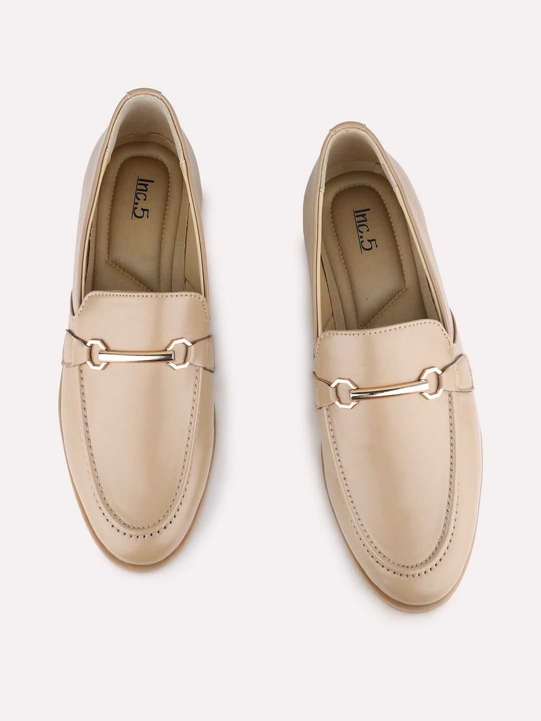 Women Tan Casual Solid Pointed Toe Moccasin