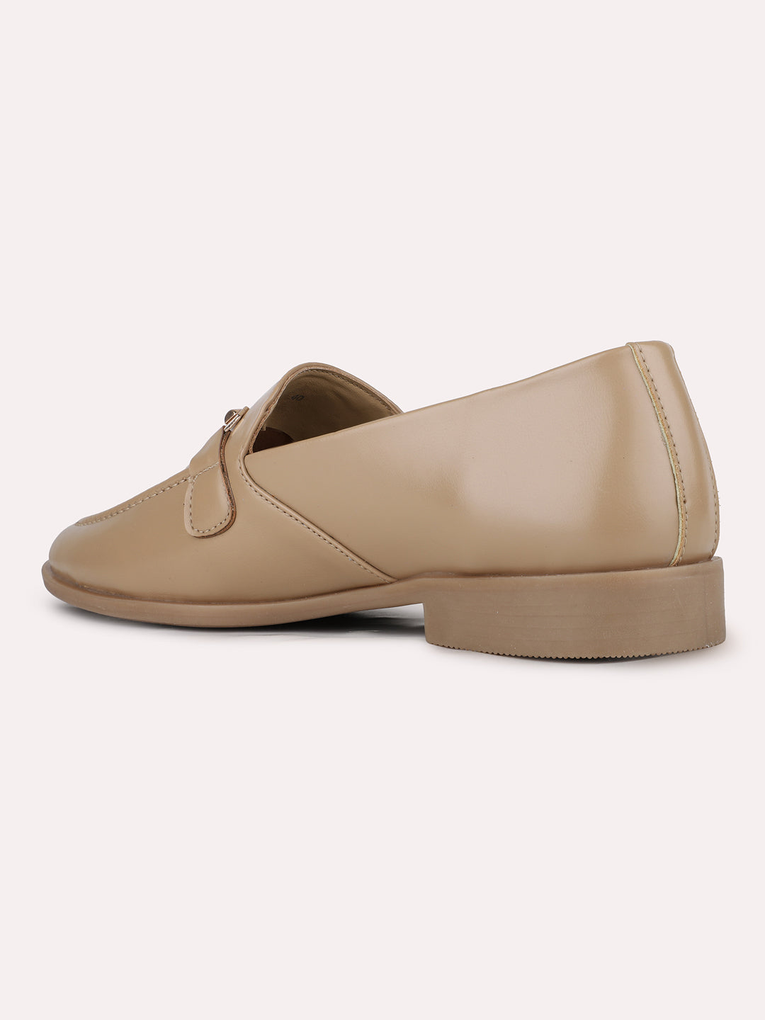 Women Tan Casual Solid Pointed Toe Moccasin