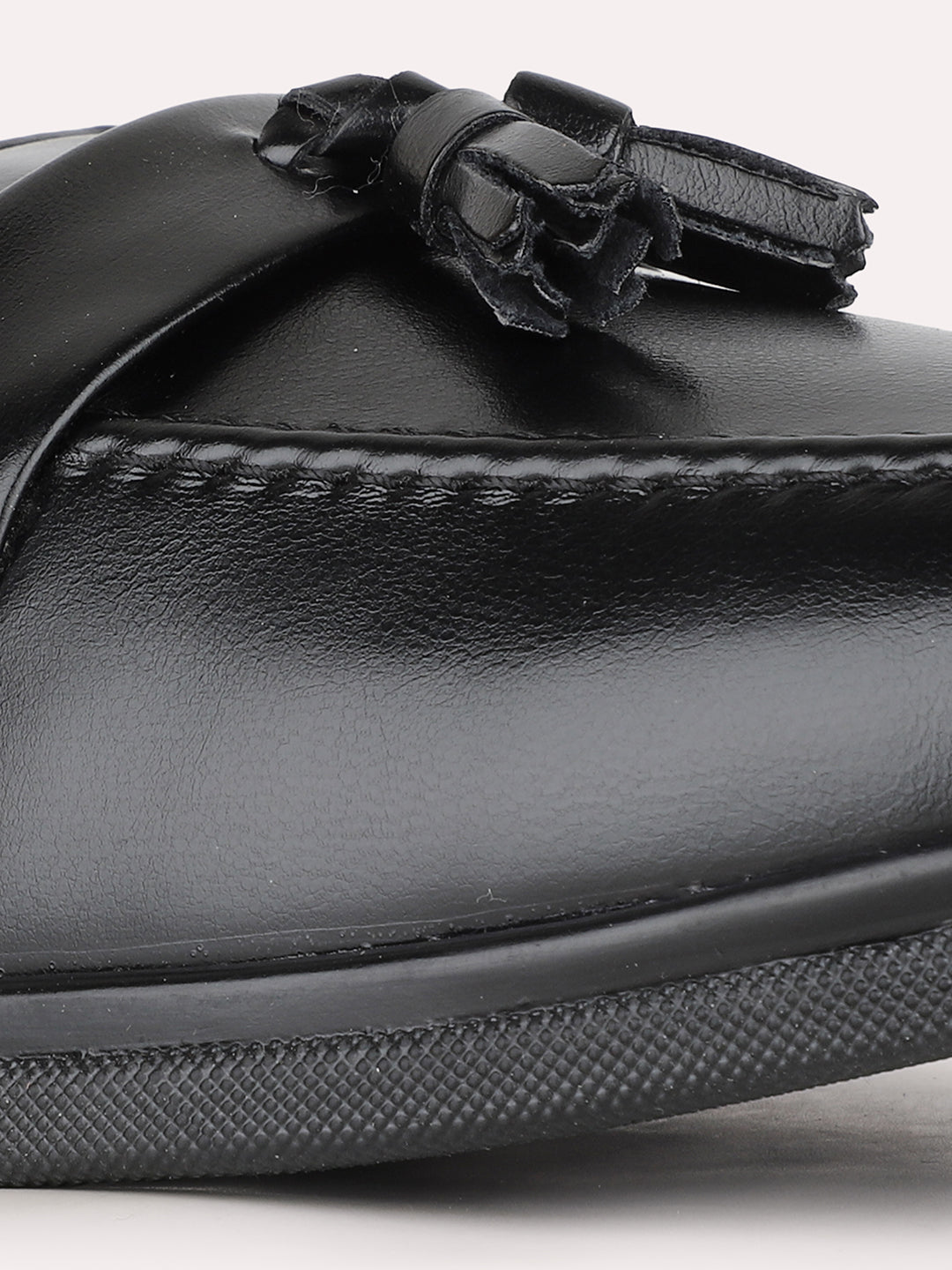 Women Black Party Wear Solid Round Toe Loafers