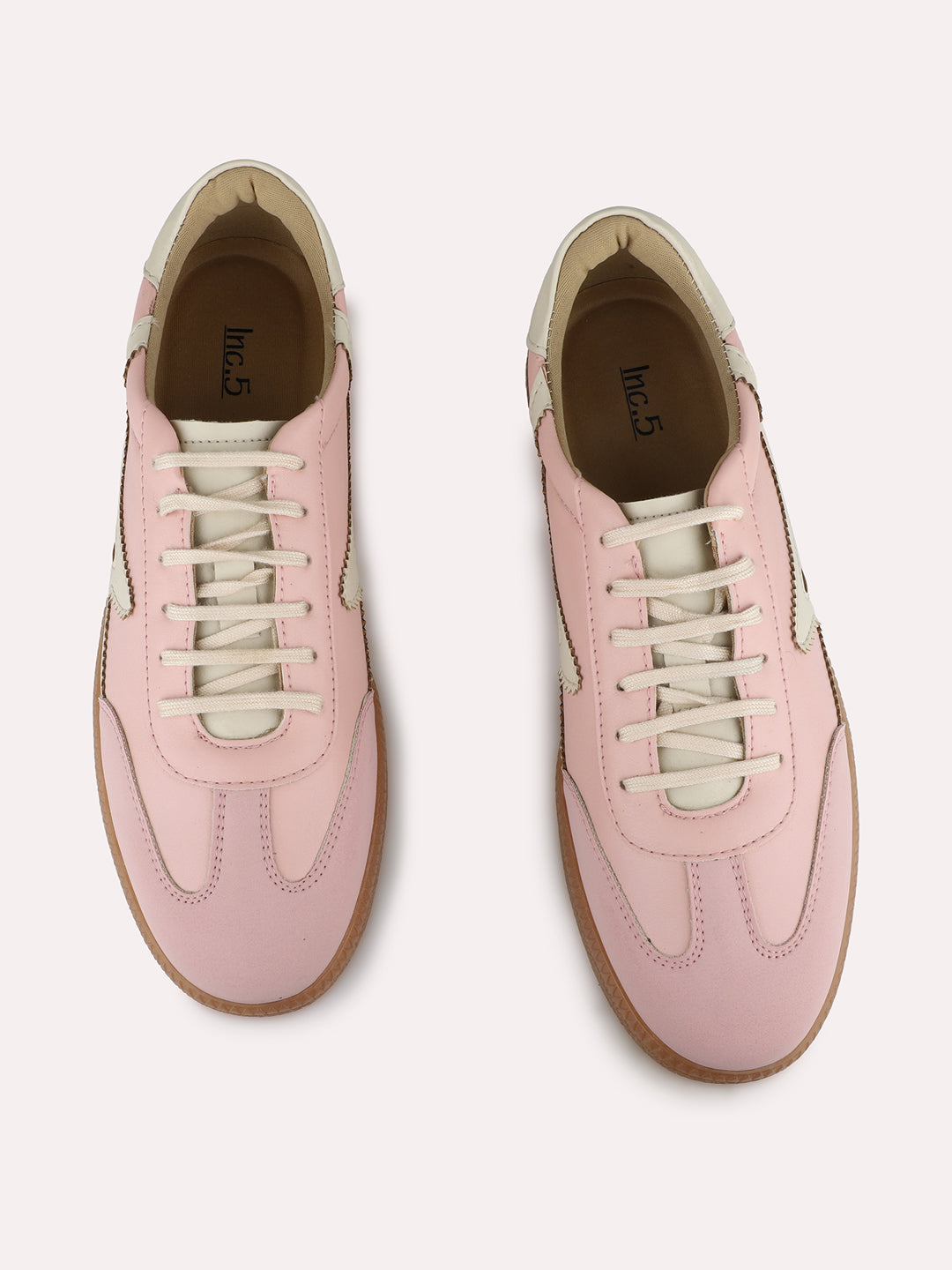 Women Pink Casual Solid Round Toe Sneakers