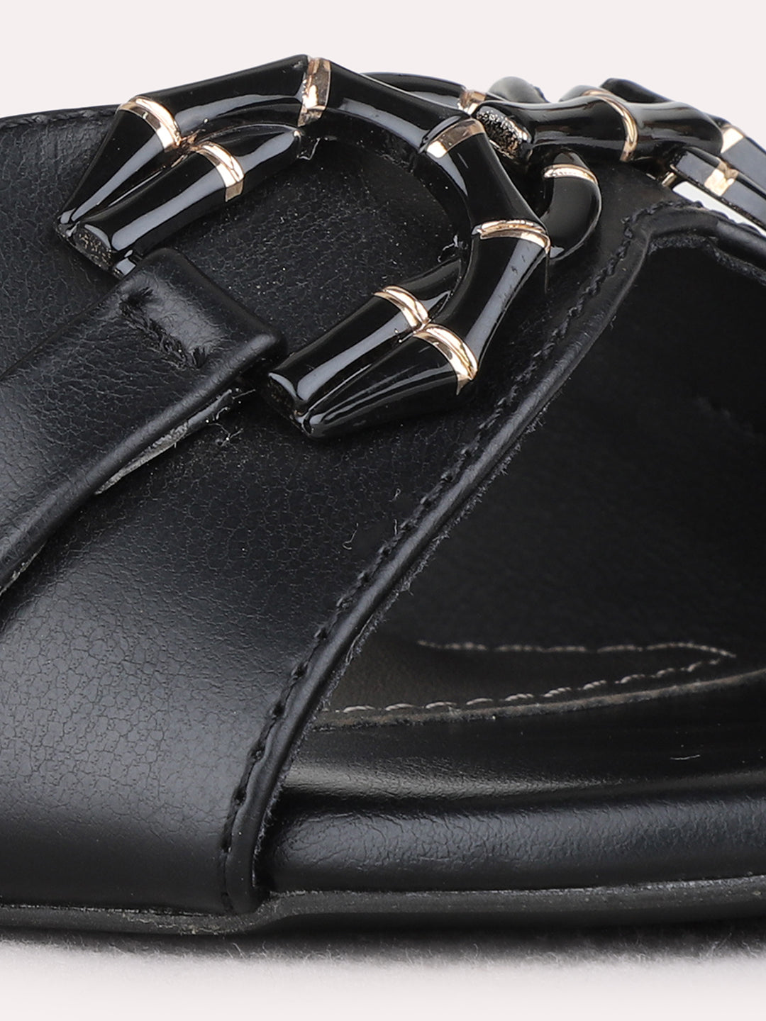 Womens Black Party Wear Solid Round Toe Block Heels