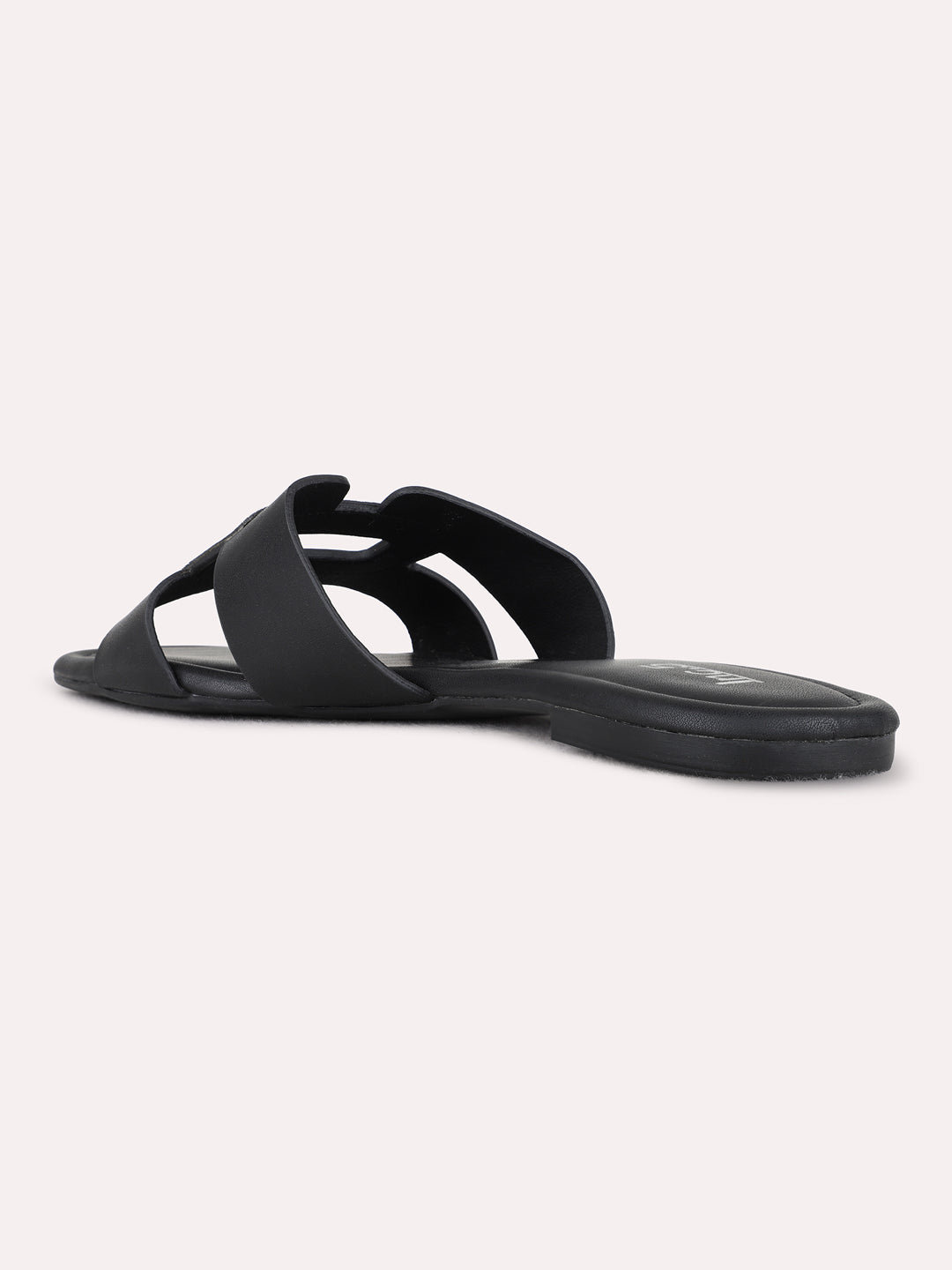 Womens Black Casual Solid Pattern Open Toe Flats
