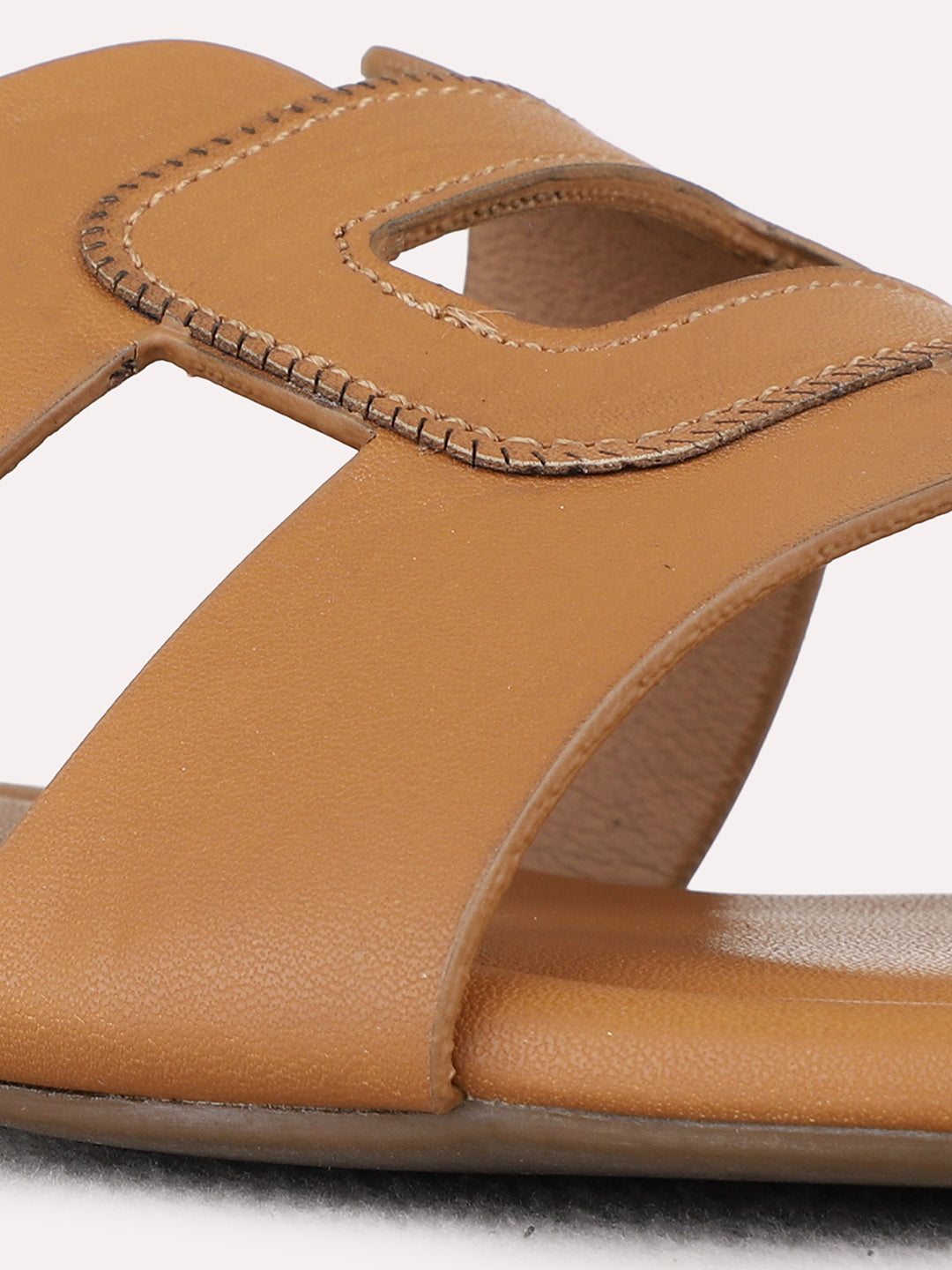 Womens Black Casual Solid Pattern Open Toe Flat Slip-On Sandals