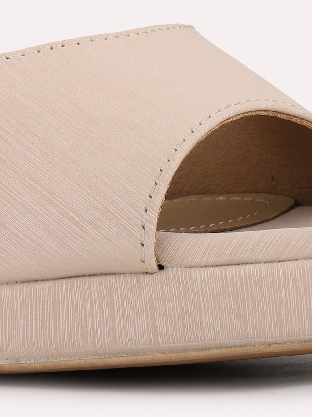 Women Peach Party Wear Solid Round Toe Platform Heel Sandals