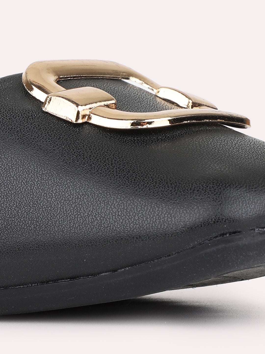 Womens Black Casual Solid Pattern Square Toe Ballerinas