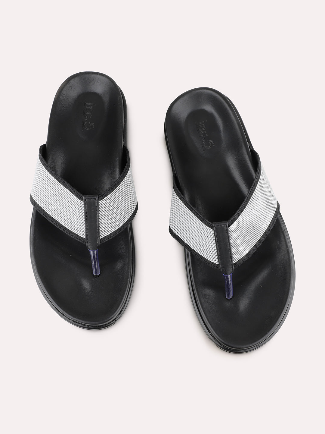 Women Black Casual Solid T-Strap Slip-On Flat Sandals