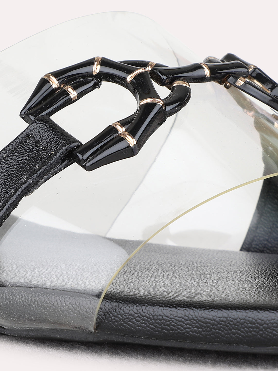 Womens Black Party Wear Solid Square Toe Block Heels