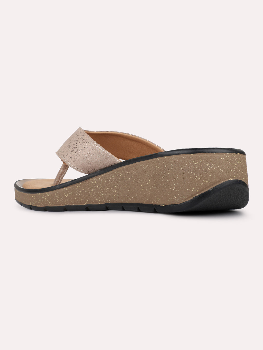 Womens Brown Casual Solid Round Toe Wedge Heels