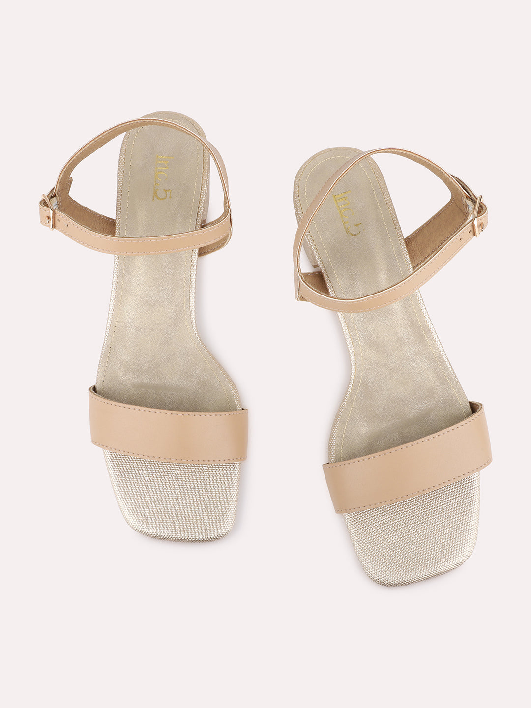 Womens Beige Casual Solid Pattern Square Toe Block Heels