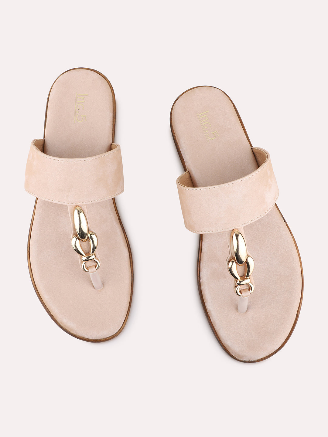 Womens Peach Casual Solid Round Toe Wedge Heels