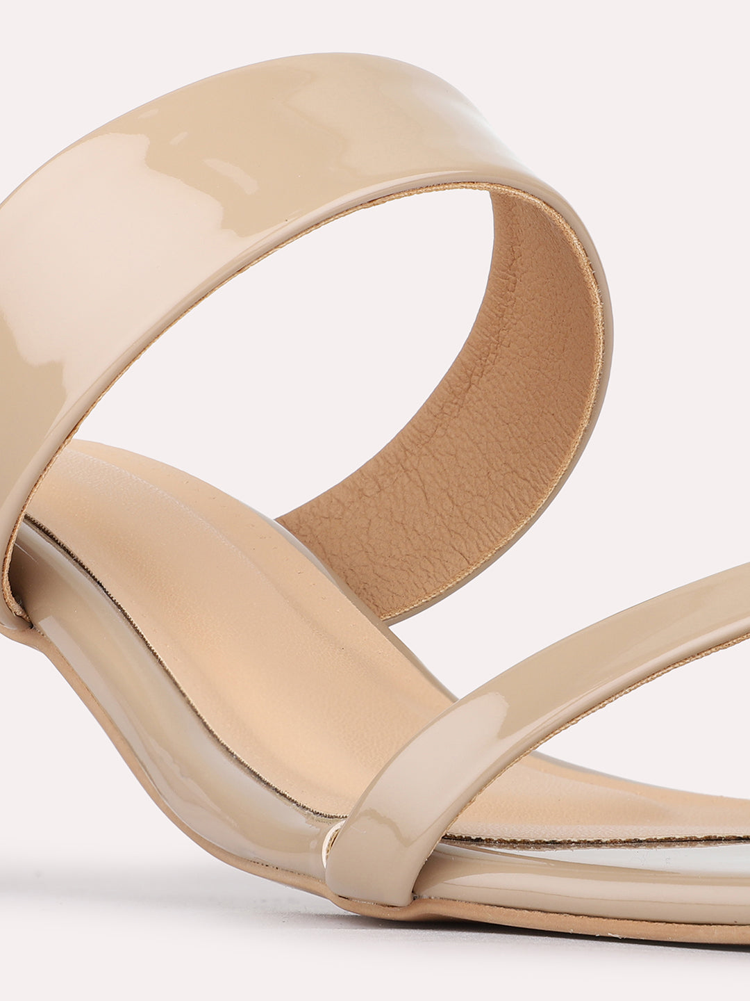 Womens Beige Casual Solid Pattern Square Toe Shape Kitten Heels