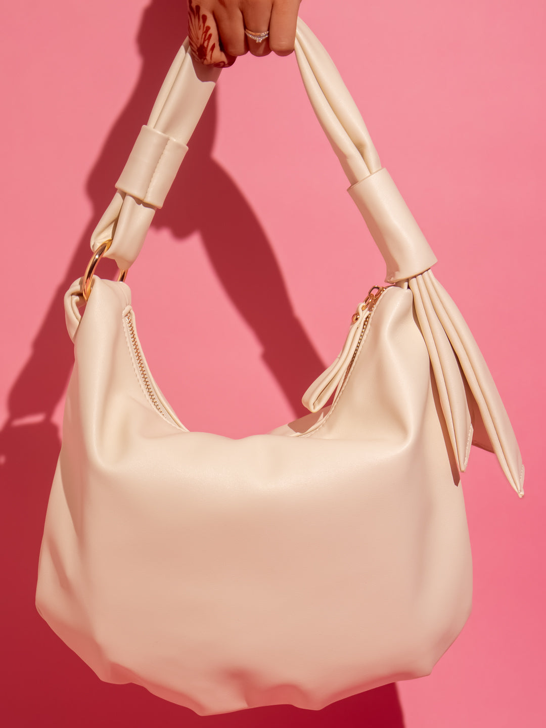 Inc.5 Women White Solid Hobo Bags