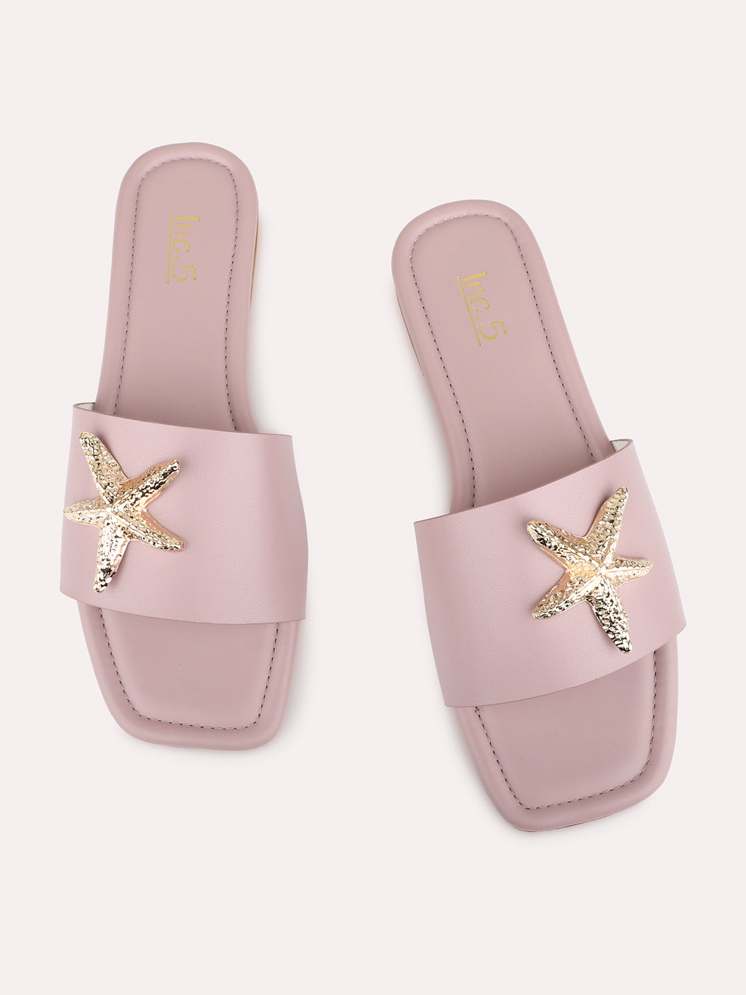 Womens Purple Casual Solid Square Toe Flat Slip-Ons