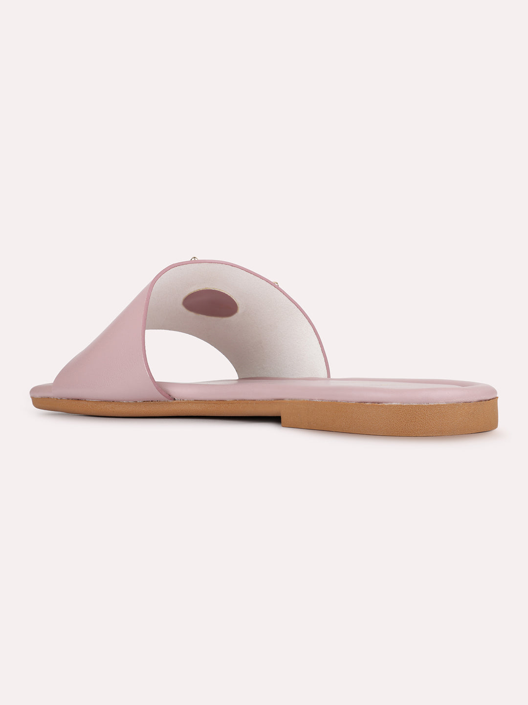 Womens Purple Casual Solid Square Toe Flat Slip-Ons