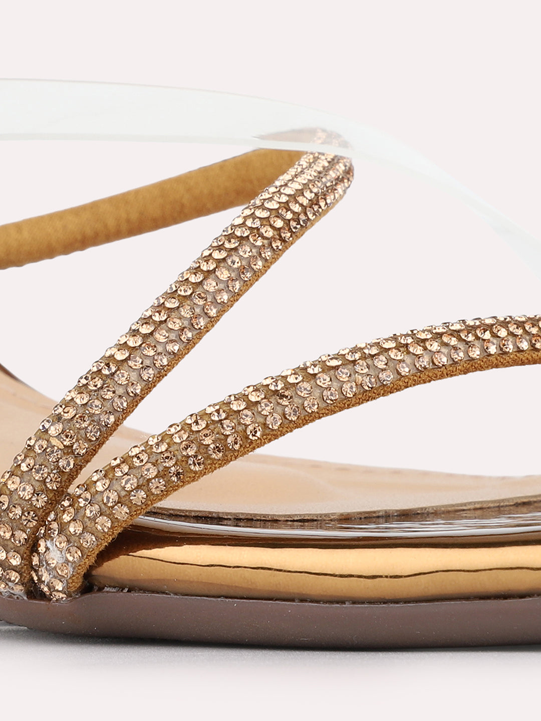 Womens Golden Ethnic Embellished Pattern Square Toe Shape Heels