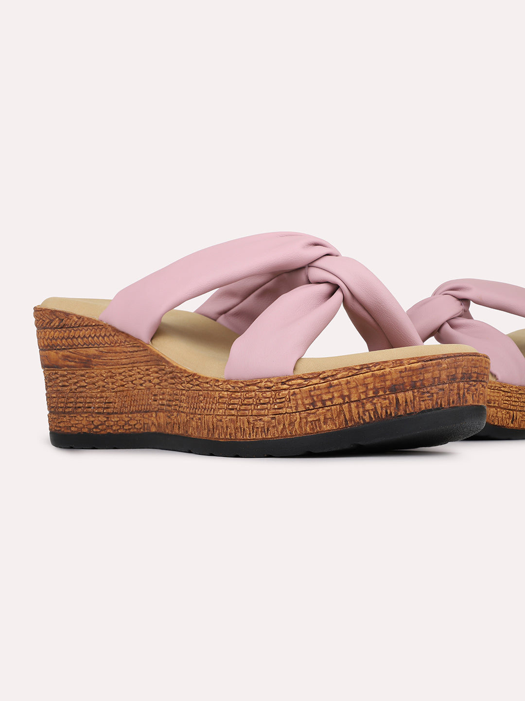 Womens Purple Casual Solid Pattern Round Toe Wedges