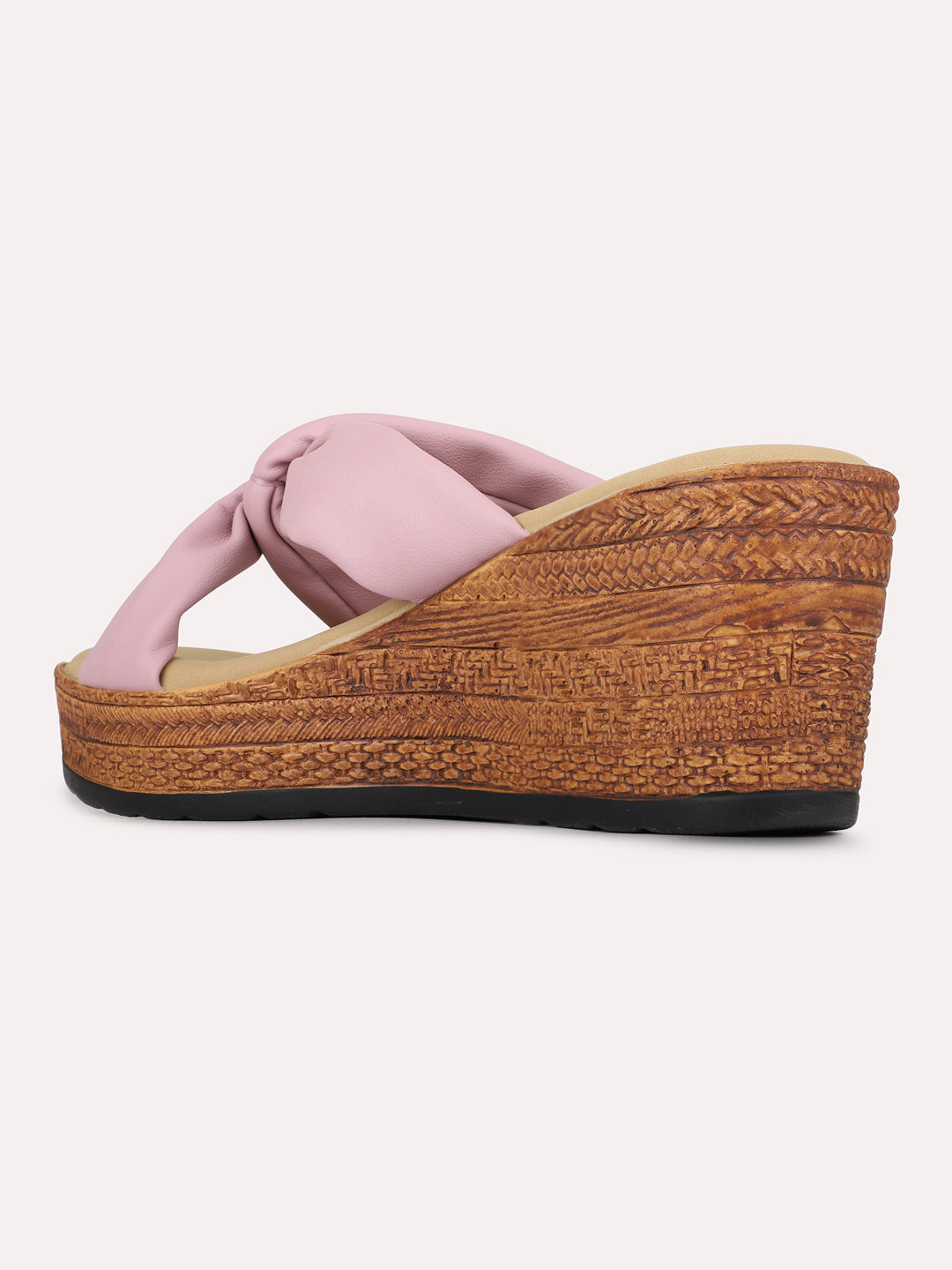 Womens Purple Casual Solid Pattern Round Toe Wedges