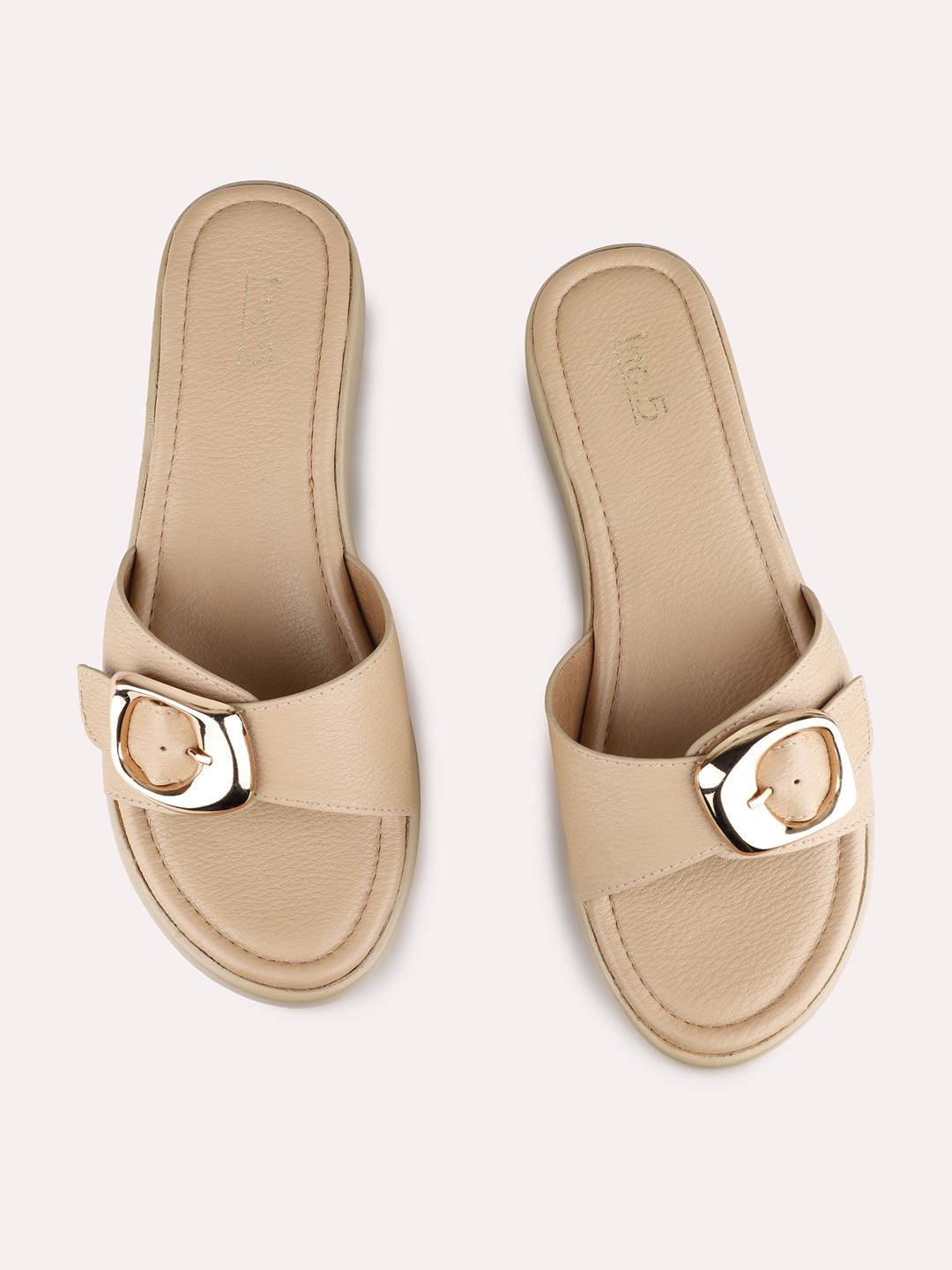 Womens Beige Casual Solid Round Toe Wedges