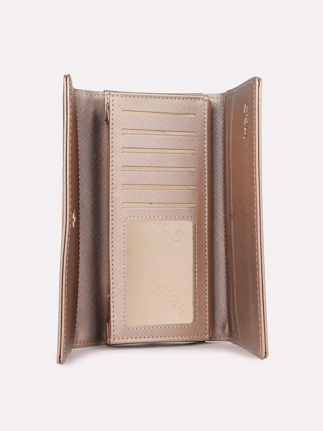 Women's Rose Gold Solid Bifold Wallet