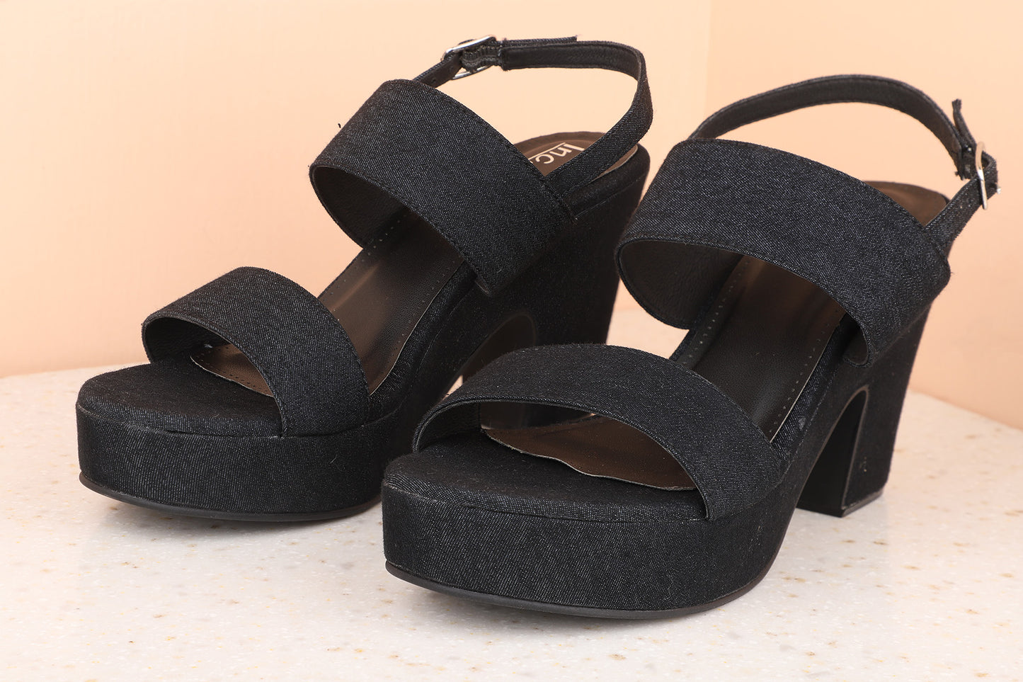 Women Black Solid Platform Heels