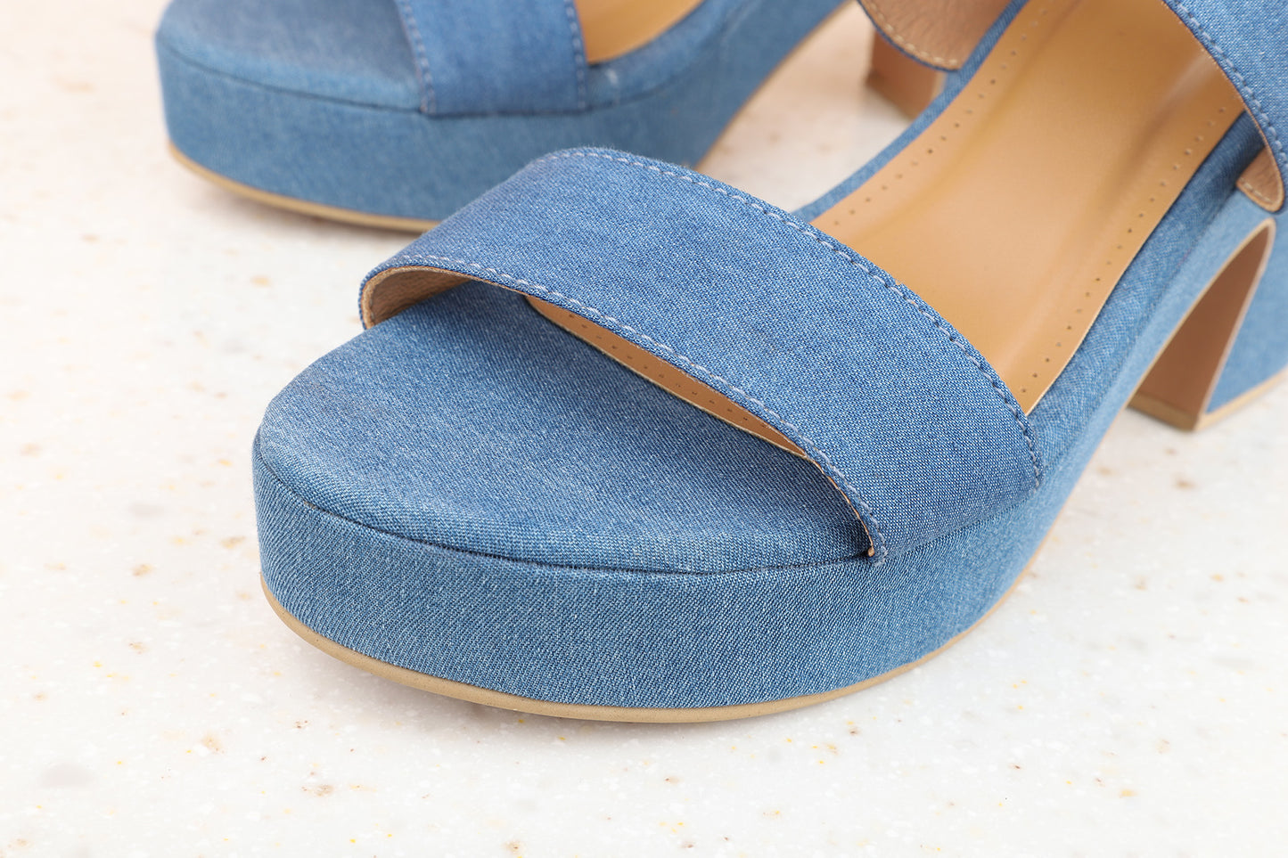Women Blue Solid Platform Heels