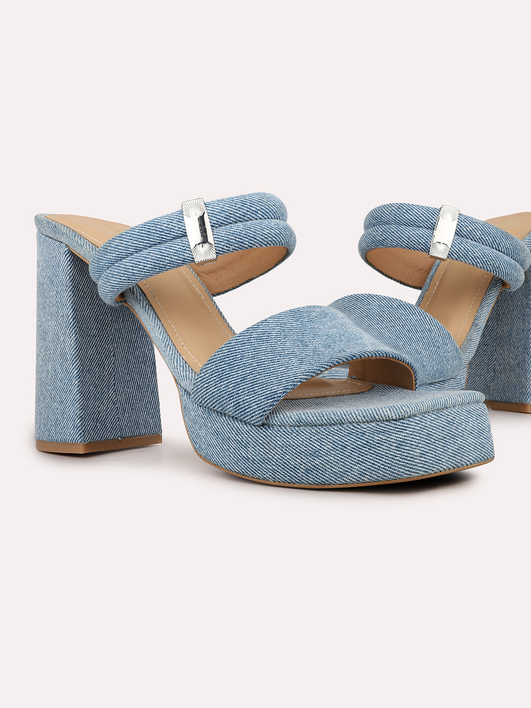 Womens Blue Party Wear Open toe Platform Heel Sandals