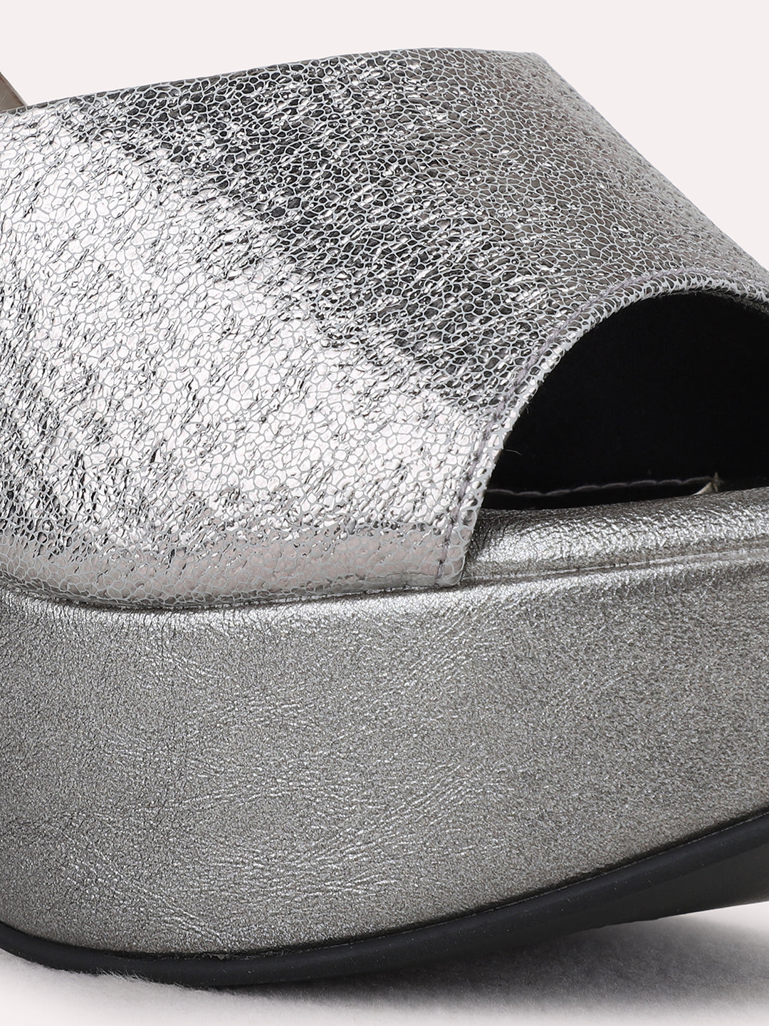 Womens Pewter Party Wear Solid Stiletto Heel Sandals