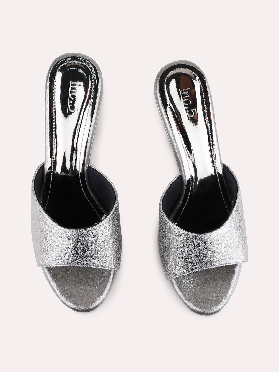 Womens Pewter Party Wear Solid Stiletto Heel Sandals