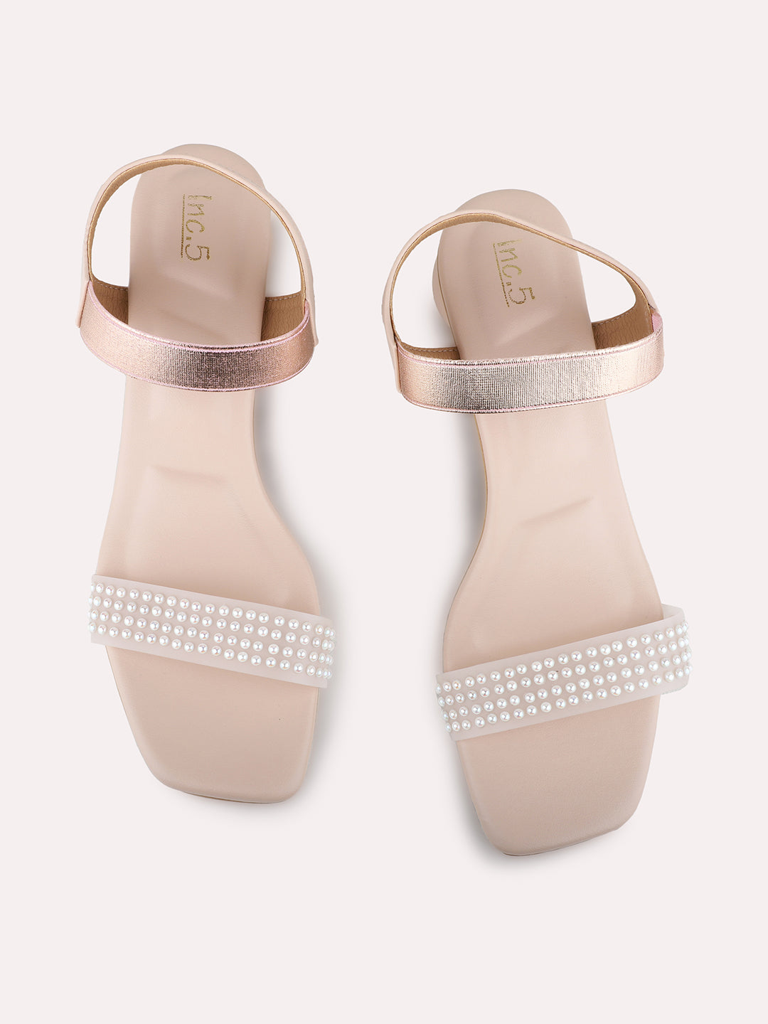 Womens Pink Party Wear Solid Pattern Block Heel Sandals