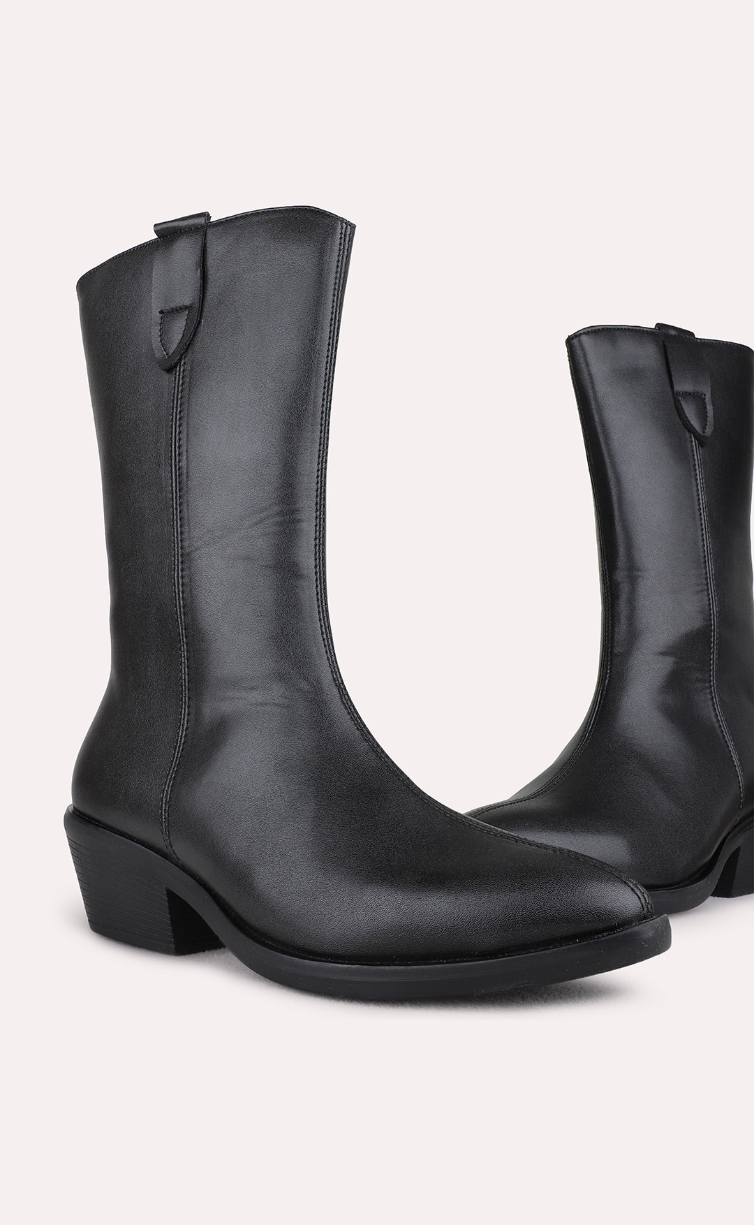 Womens Black Casual Solid Pointed Toe Ankle Boots