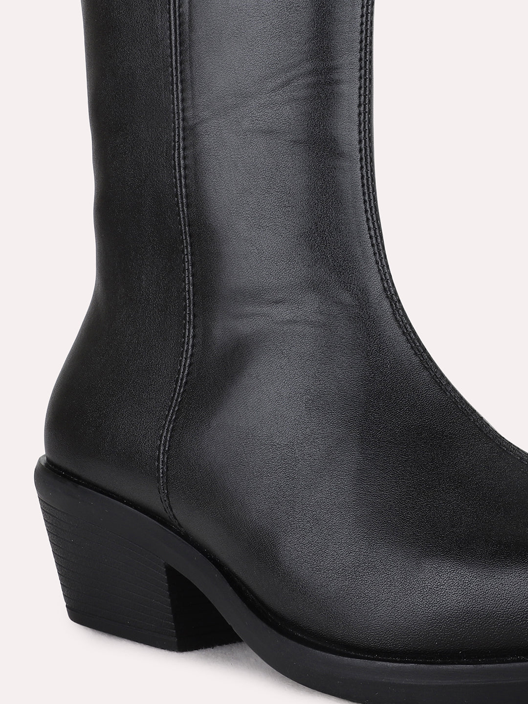 Womens Black Casual Solid Pointed Toe Ankle Boots