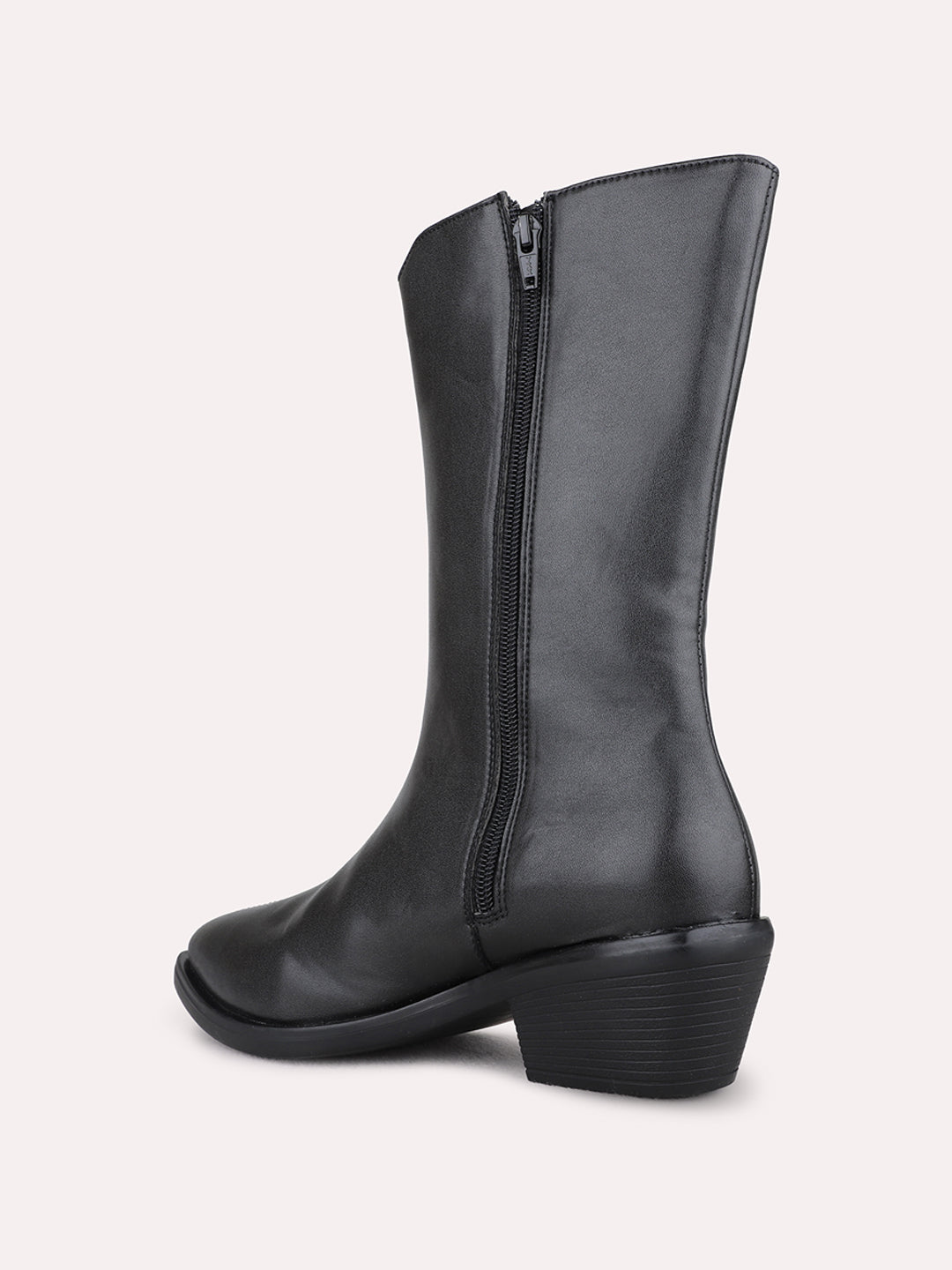 Womens Black Casual Solid Pointed Toe Ankle Boots