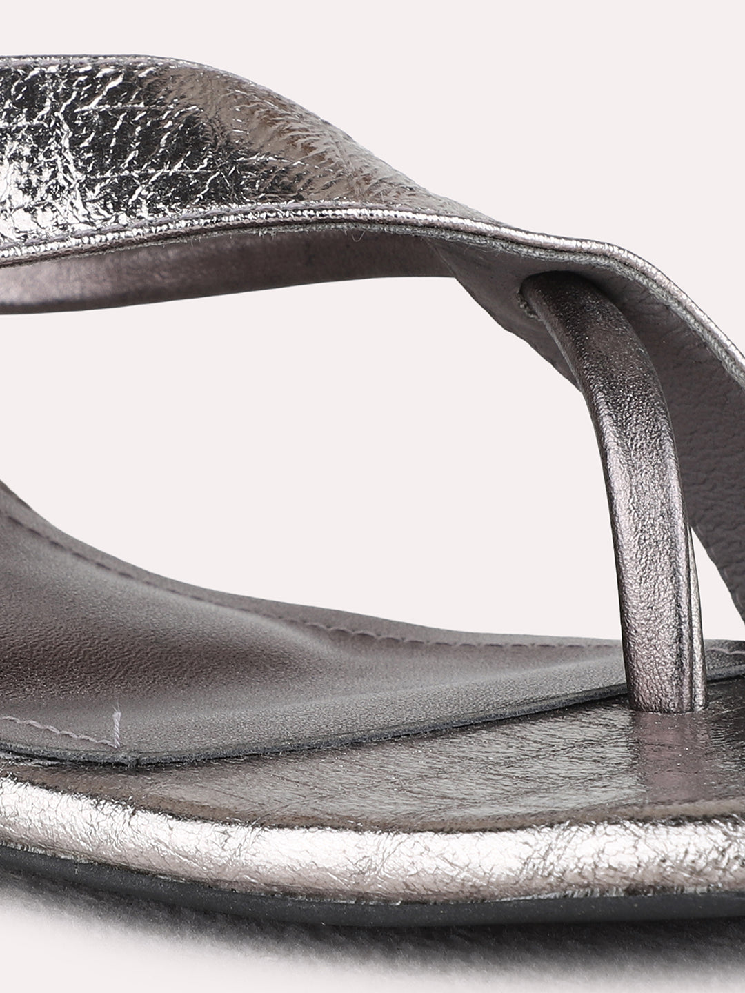 Womens Pewter Party Wear Solid Round Toe Kitten Heel Sandals