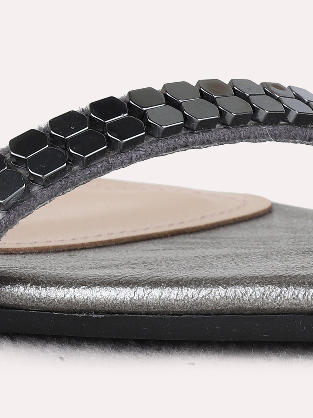 Womens Pewter Party Wear Solid Round Toe Block heels