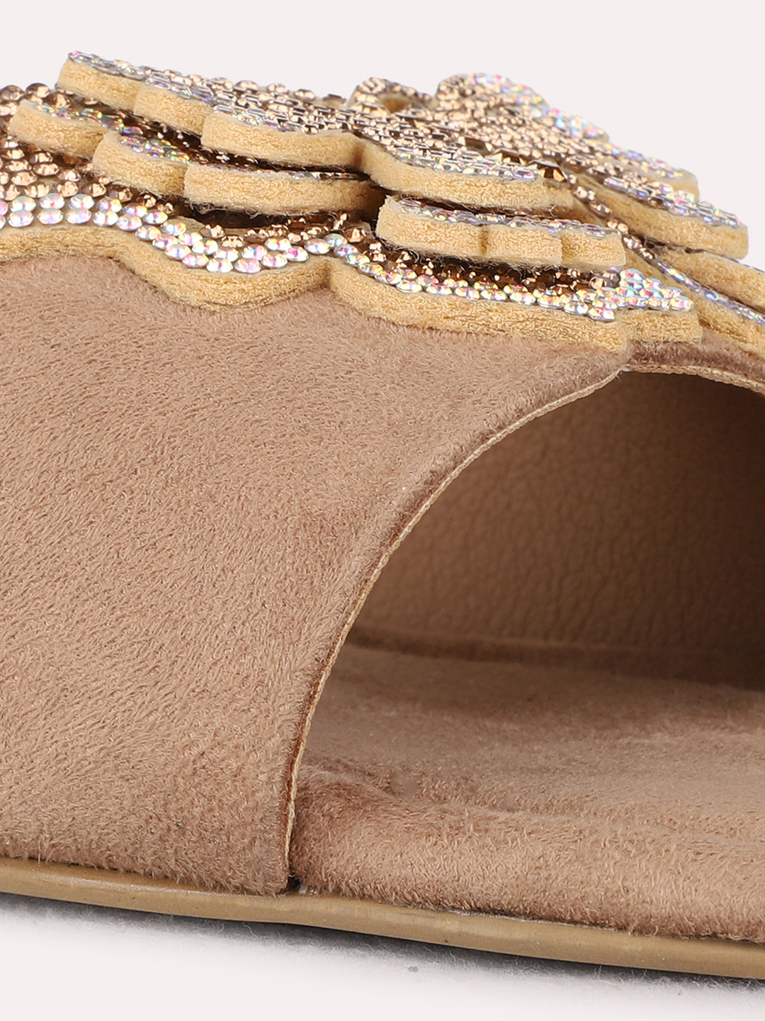 Womens Beige Party Wear Camouflage Square Toe Block Heel Sandals