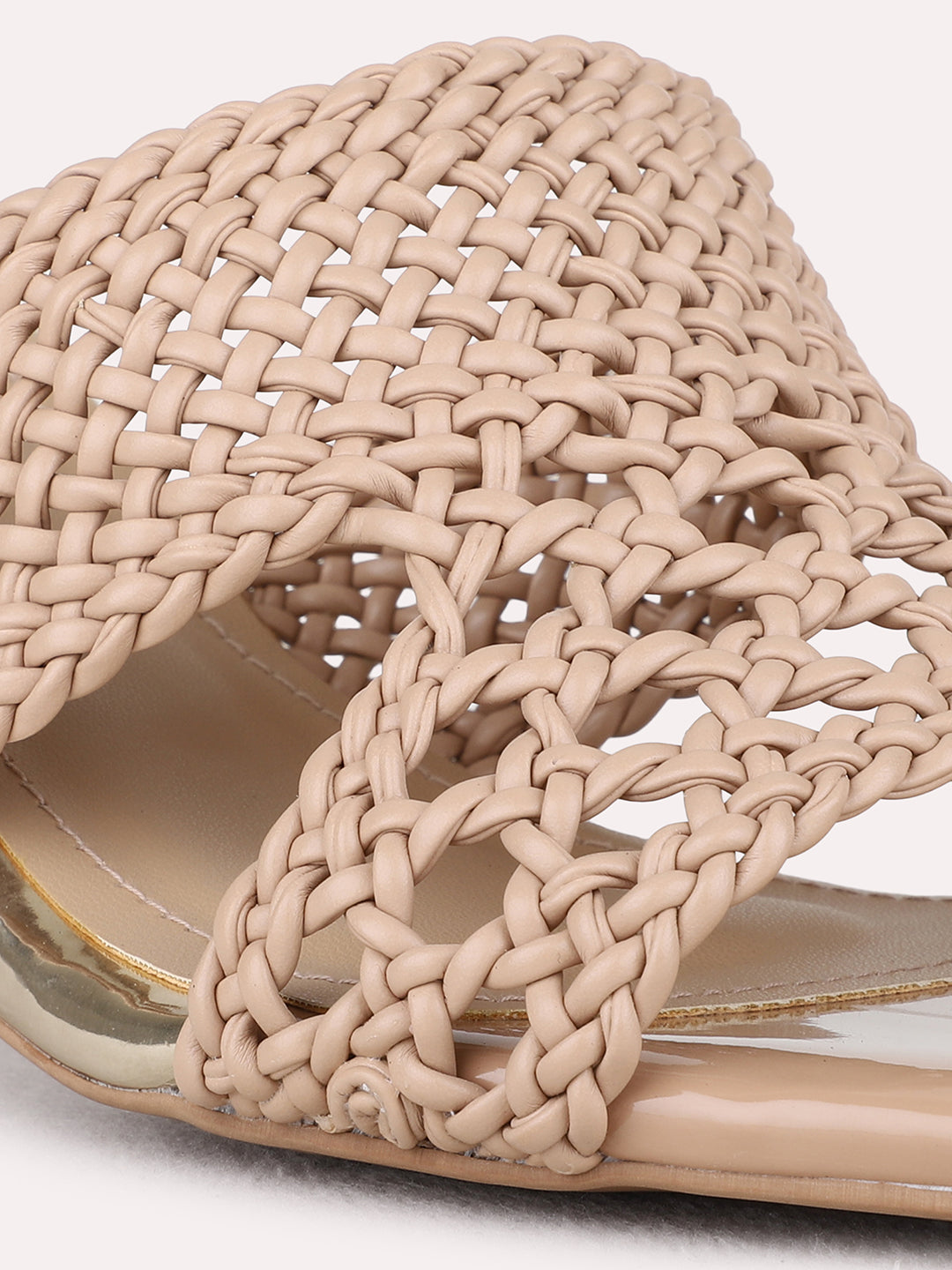 Womens Brown Party Wear Solid Square Toe Sandals