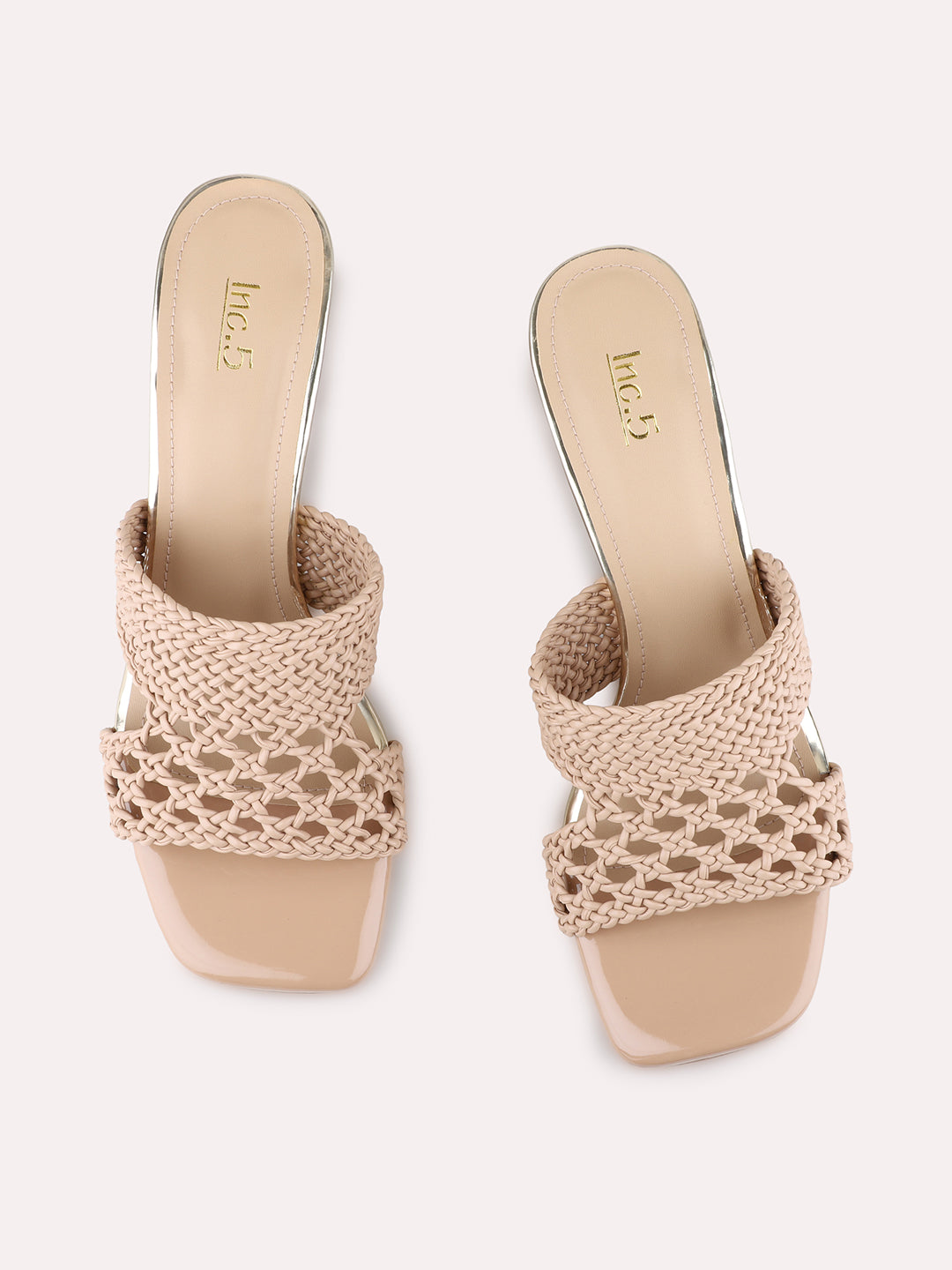 Womens Brown Party Wear Solid Square Toe Sandals