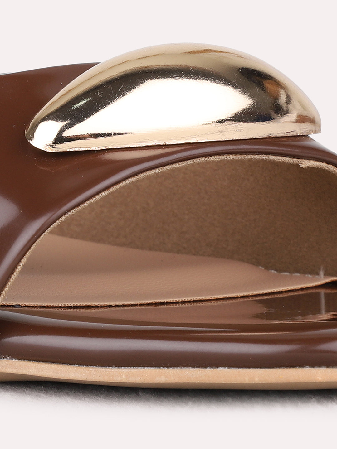 Womens Brown Party Wear Solid Round Toe Stiletto Heels