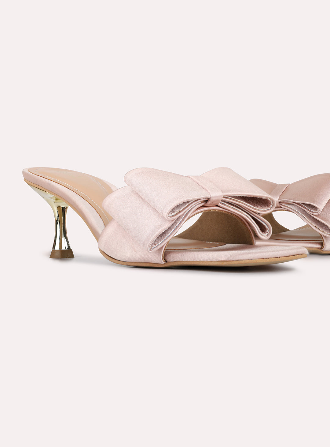Womens Pink Party Wear Solid Square Toe Kitten Heels