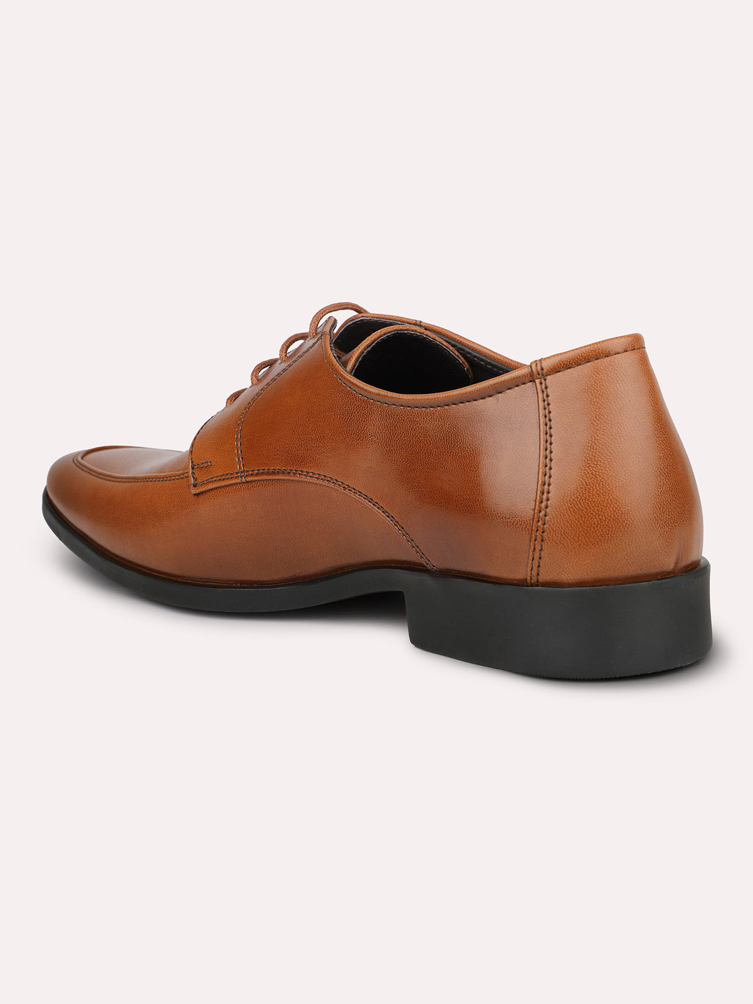 Men Tan Solid Formal Lace Up Derby Shoes