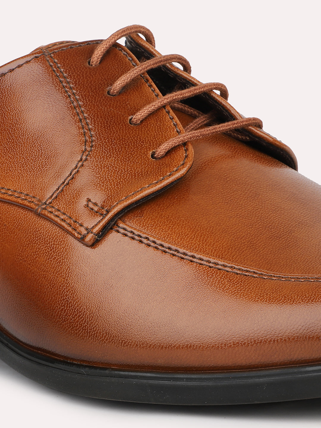 Men Tan Solid Formal Lace Up Derby Shoes