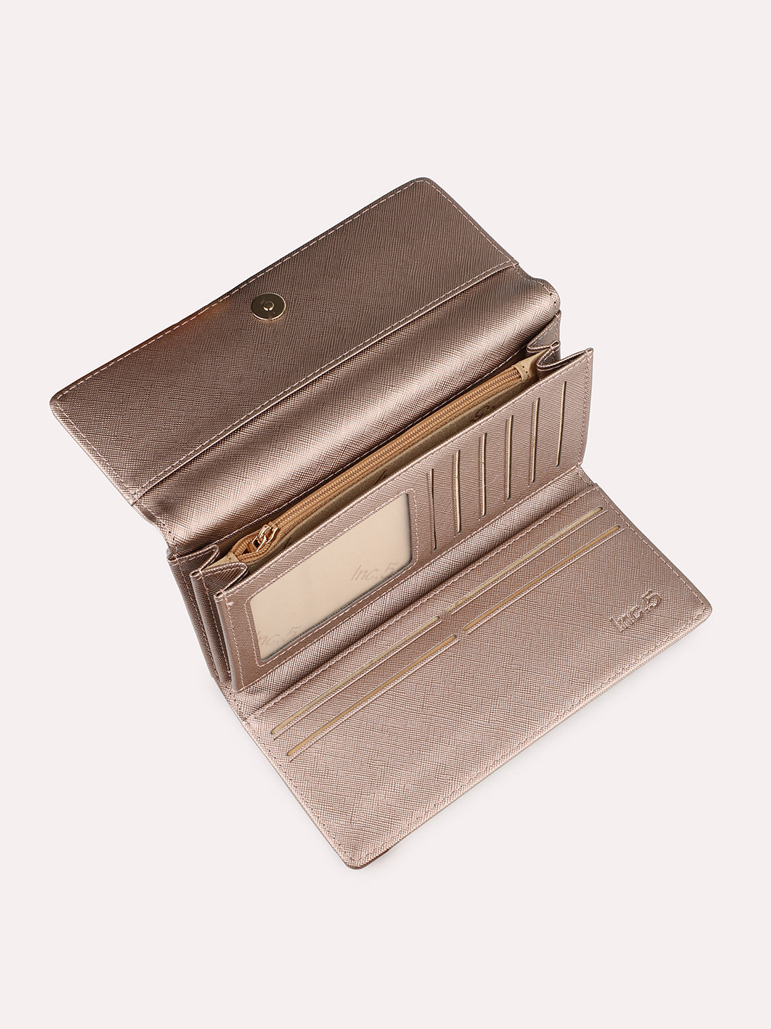 Women's Rose Gold Solid Bifold Wallet