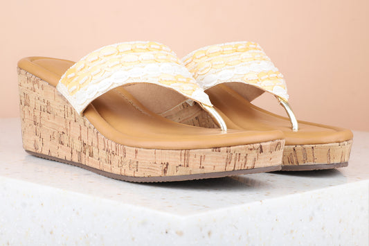 Women Beige Wedge Heels