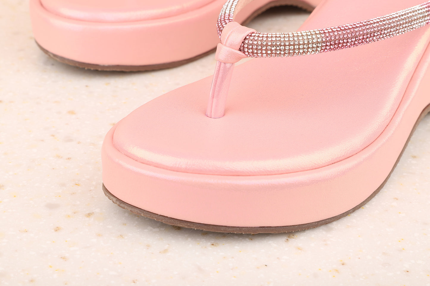 Women Pink Embellished Wedge Heels