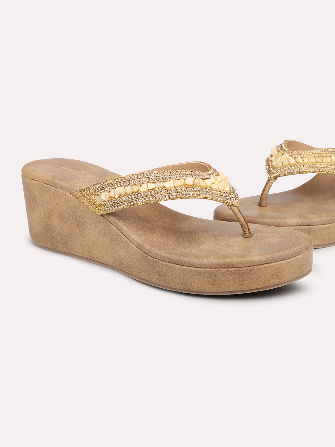 Women Antique Embellished Wedges