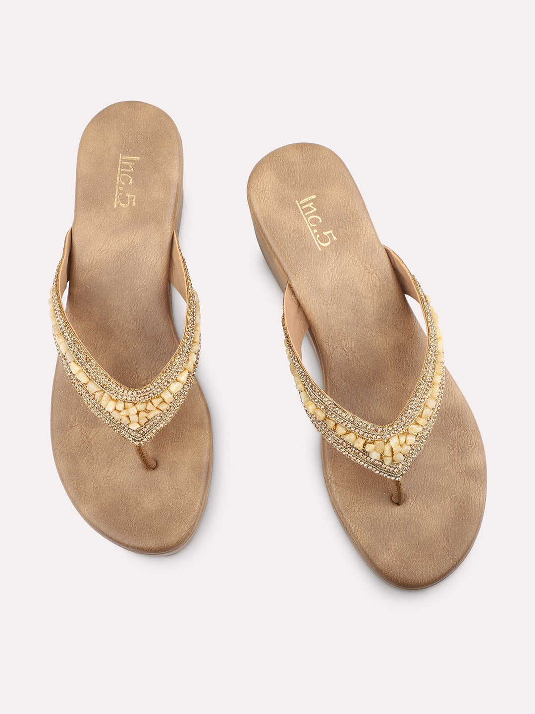 Women Antique Embellished Wedges