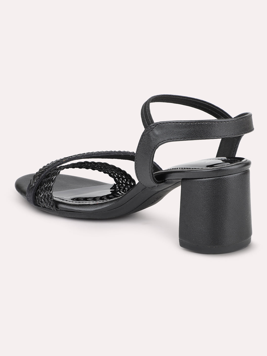 Women Black-Toned Embellished Block Heels