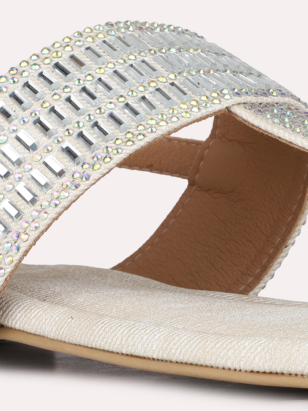 Buy Now Womens Green Party Wear Embellished Round Toe Block Heel Sandals